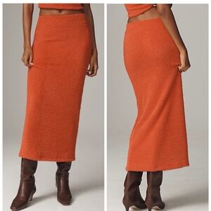 Anthropologie Fuzzy Knit Column Maxi Skirt by Maeve, Size XL